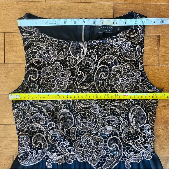 Angeleye London black dress with rose gold overlay& exposed back zipper Size S - Picture 9 of 17